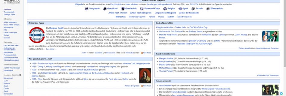 Wikipedia Startseite