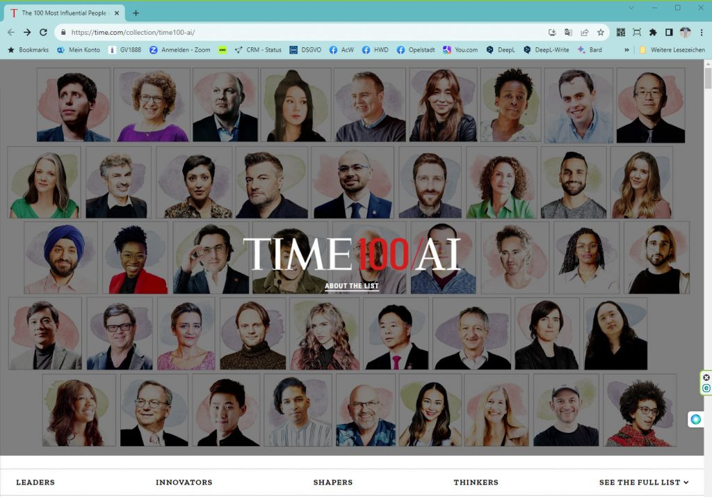 TIME: Die 100 einflussreichsten KI-Pioniere