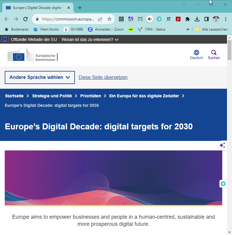 Europas digitales Jahrzehnt: digitale Ziele für 2030