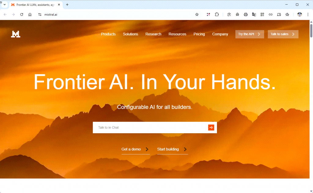 Mistral - Frontier AI In Your Hands