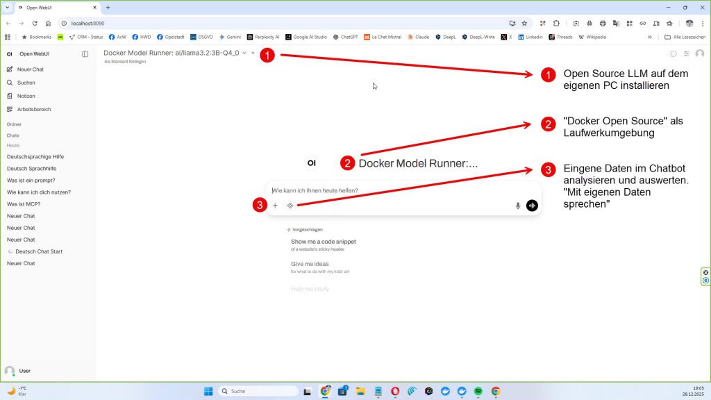 Achim Weidner implementiert lokalen Versuchsaufbau mit Llama 3.2