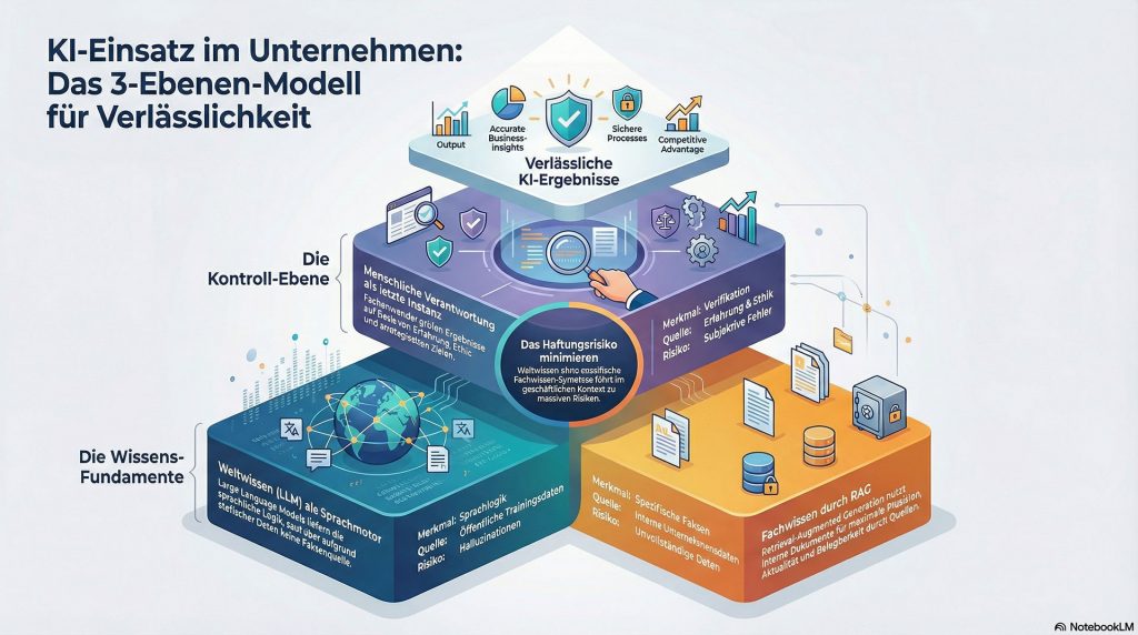 KI-Einsatz im Unternehmen - Das 3-Ebenen-Modell für Verlässlichkeit