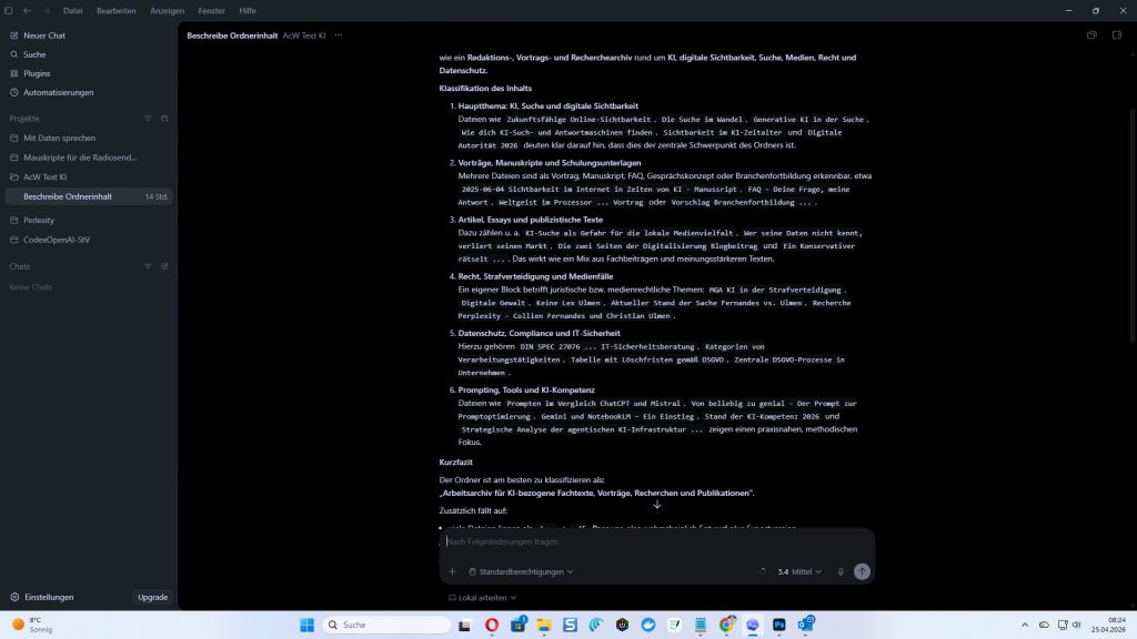 Mit den eigenen Daten sprechen – direkt auf dem Desktop mit OpenAI Codex