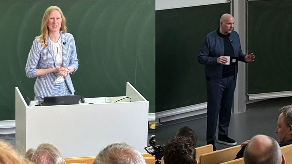 Dr. Maria Wiesmann (Hochschule RheinMain) und Stephan Bernhardt (Gewerbeverein Rüsselsheim)