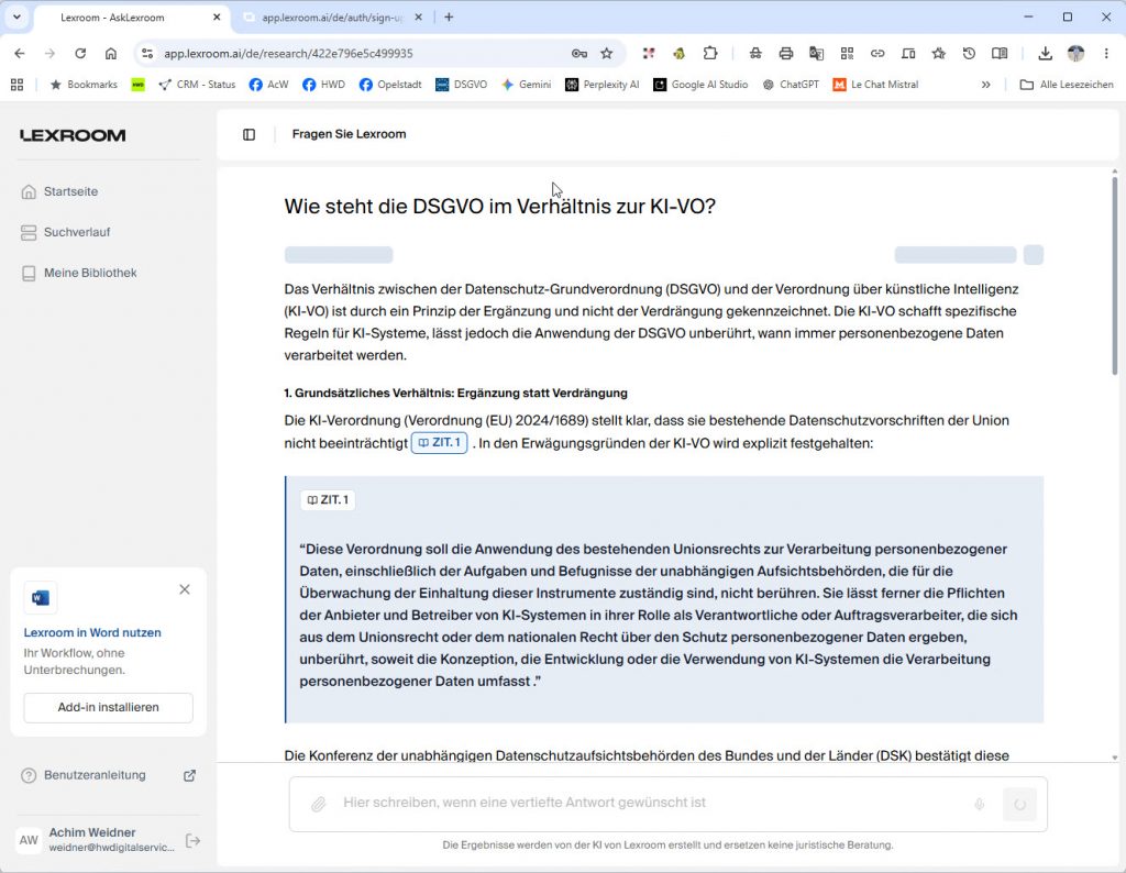 LEXROOM gibt Antworten