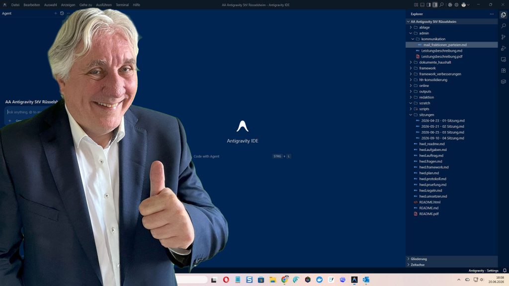 Aufbau eines eigenen KI-Agenten auf Basis von Google Antigravity.