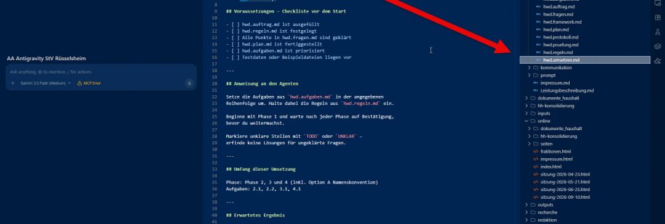 Radio Framework mit Google Antigravity